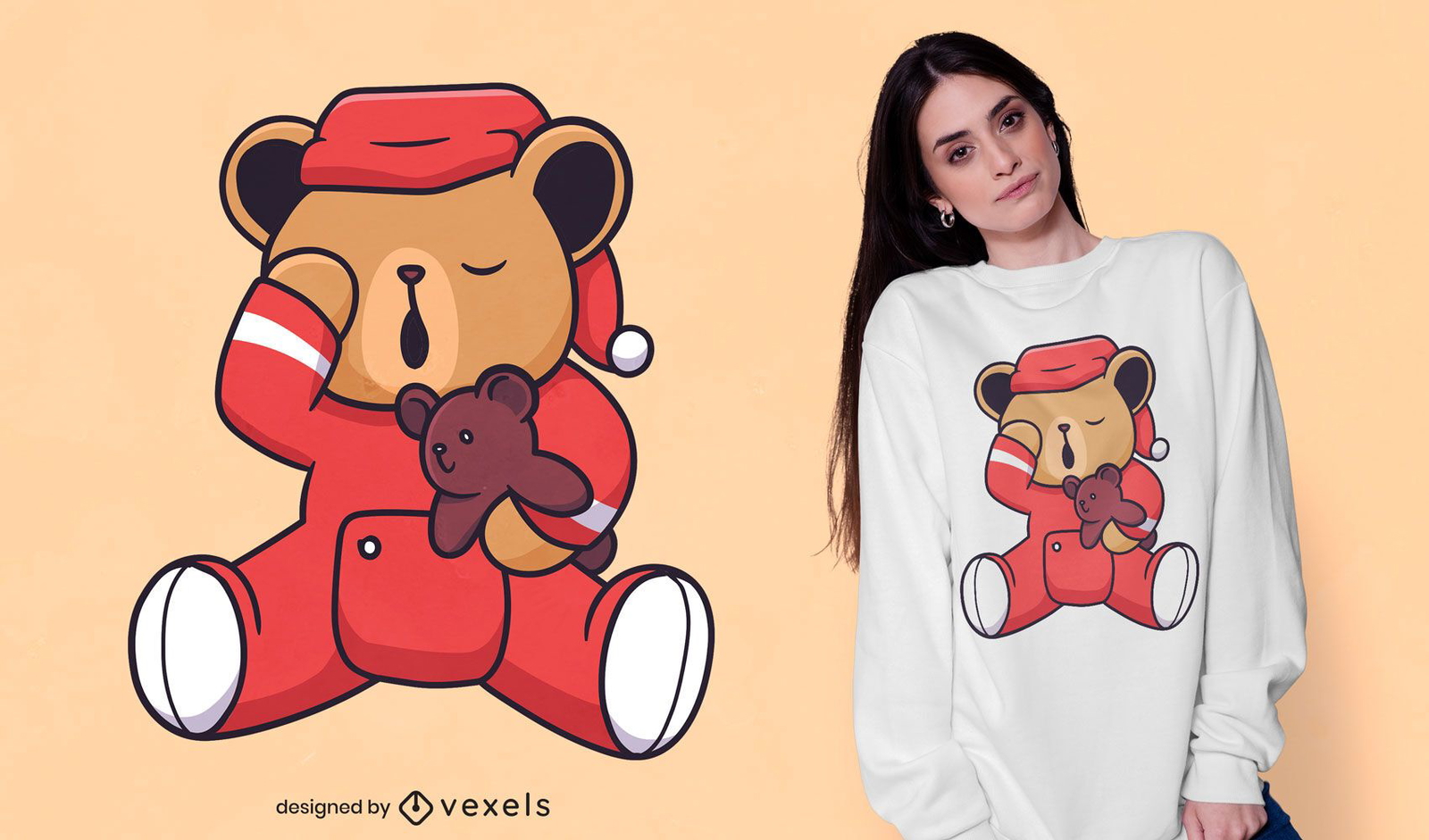 Urso sonolento com design de t-shirt de ursinho de pel?cia