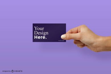 Right hand holding business card mockup