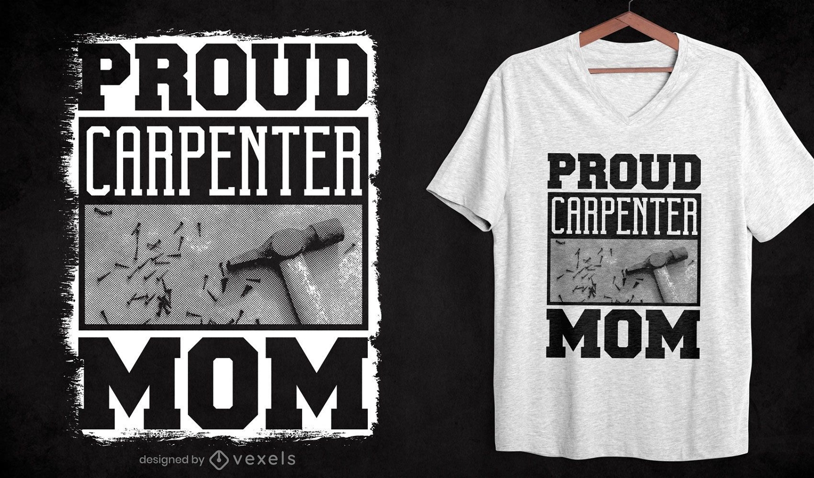 Diseño de camiseta de mamá carpintera orgullosa