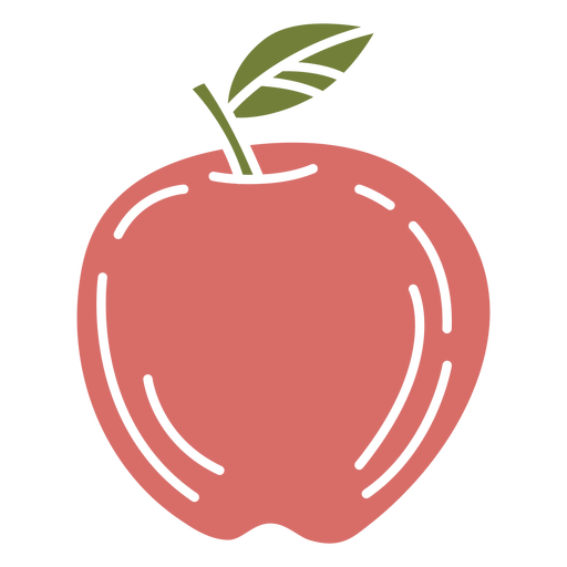 Apple simple color cut out PNG Design