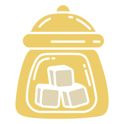 Sugar cubes in jar color cut out PNG Design