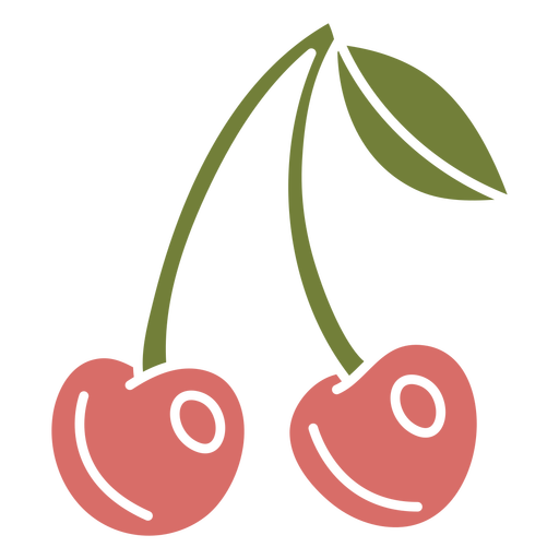 Pair of cherries color cut out