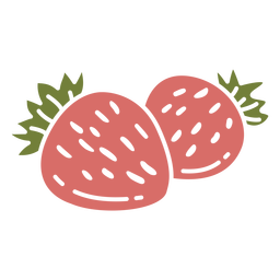 Pair of strawberries color cut out 