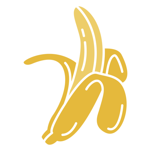 Open banana color cut out PNG Design