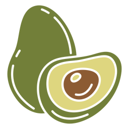Open avocado color cut out PNG Design Transparent PNG