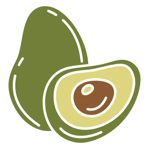 Open avocado color cut out PNG Design