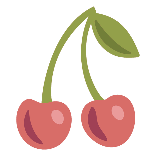 Pair of cherries semi flat PNG Design