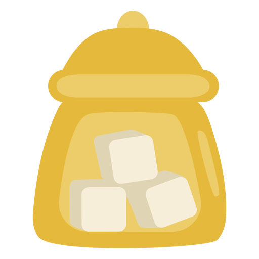 Sugar cubes in jar semi flat PNG Design