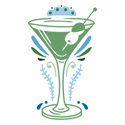 Green cocktail alcoholic drink PNG Design