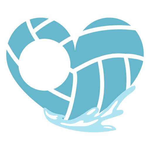 Insignia editable en forma de corazón de pelota de waterpolo Diseño PNG