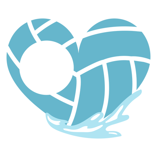 Wasserballball herzförmiges editierbares Abzeichen PNG-Design