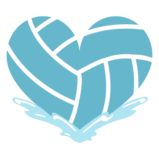 Waterpolo ball heart shaped cut out PNG Design