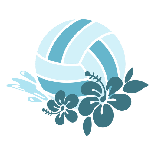 Waterpolo ball with flowers cut out PNG Design