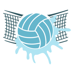 Corte de la pelota de waterpolo en la red Diseño PNG