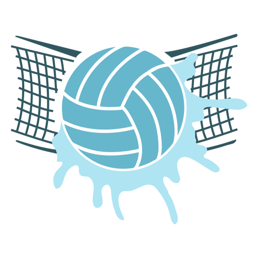 Wasserballball im ausgeschnittenen Netz