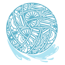 Pelota de waterpolo estilo mandala Diseño PNG