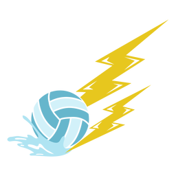 Wasserballball mit ausgeschnittenen Blitzen PNG-Design