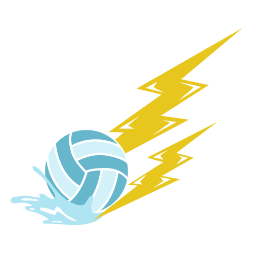 Pelota de waterpolo con relámpagos cortados Diseño PNG