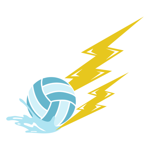 Wasserballball mit ausgeschnittenen Blitzen PNG-Design
