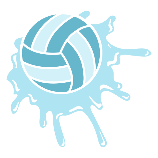 Wasserballball mit ausgeschnittenem Wasserspritzer PNG-Design