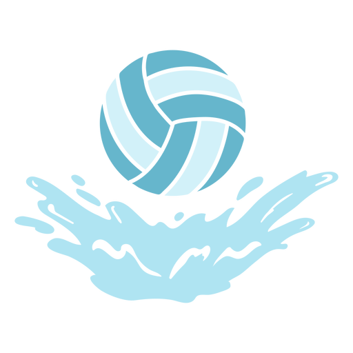 Waterpolo ball bouncing in water cut out