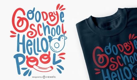 Adeus design de t-shirt para o verão escolar