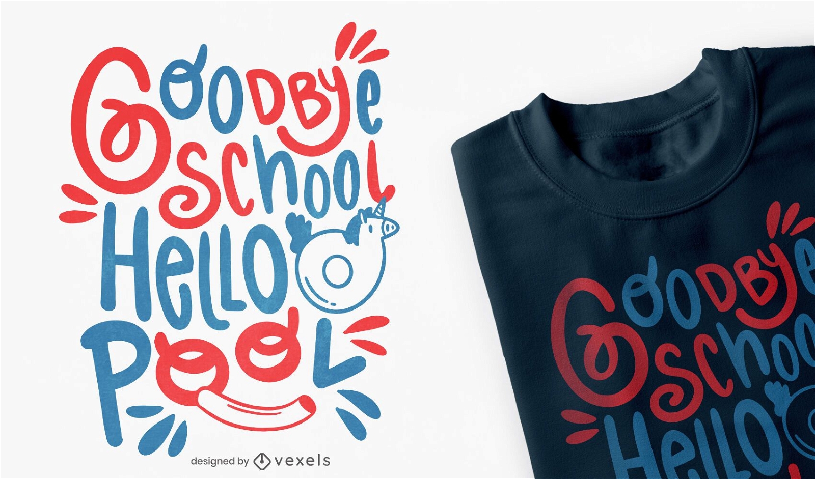 Auf Wiedersehen Schule Sommerzeit T-Shirt Design