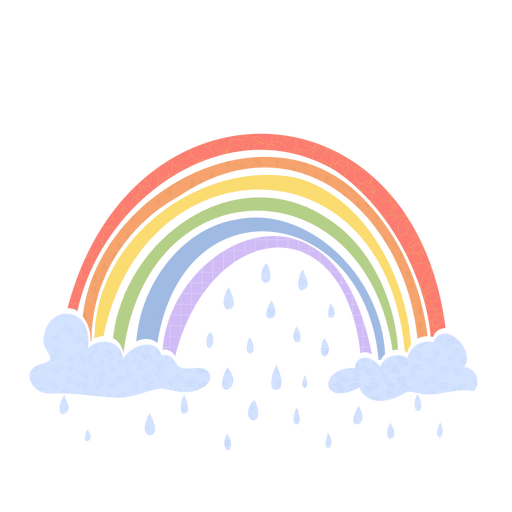 Rainbow and rain flat