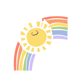 Sun and rainbow cute