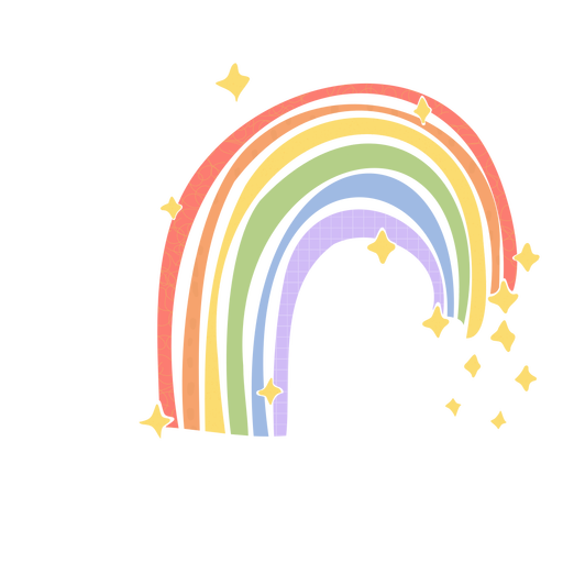 Rainbow With Sparkle Flat PNG & SVG Design For T-Shirts