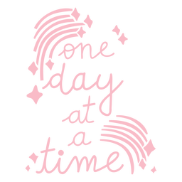 One day at a time lettering badge