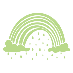 Cortar la lluvia y el arco iris Diseño PNG