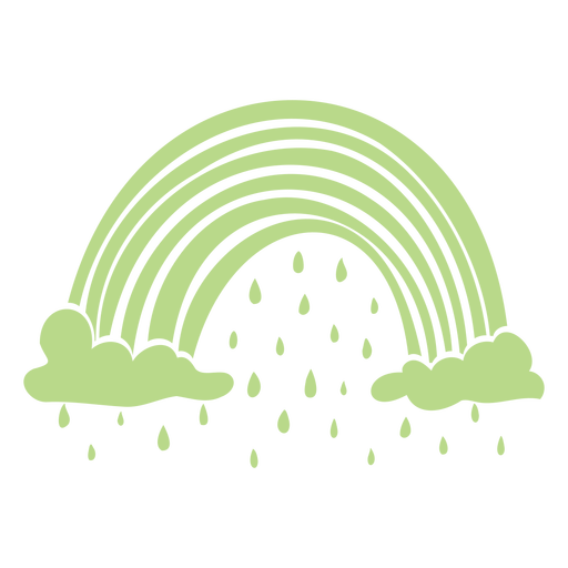 Rain and rainbow cut out PNG Design