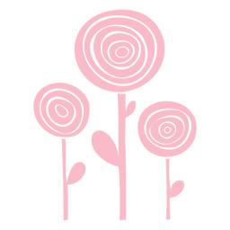 Round flowers cut out PNG Design
