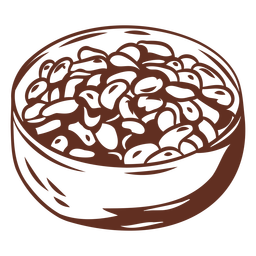 Plate of beans high contrast PNG Design Transparent PNG