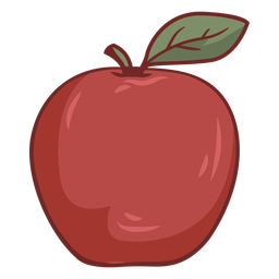 Red apple fruit color stroke Transparent PNG