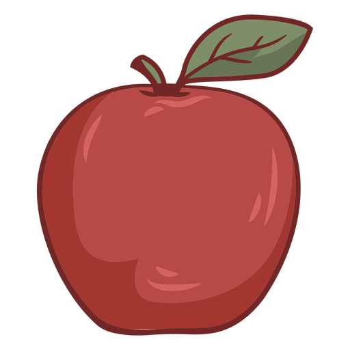 Red apple fruit color stroke PNG Design