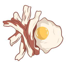 Plate with fried eggs and bacon isolated on transparent background PNG -  Similar PNG