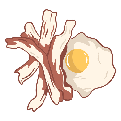 Bacon and eggs realistic PNG Design