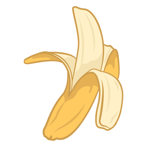 Peeled banana fruit PNG Design