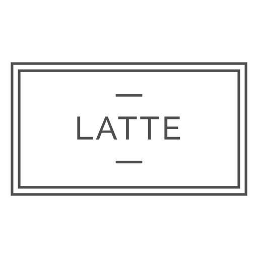 Latte coffee drink label PNG Design