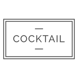 Cocktail stroke text label PNG Design