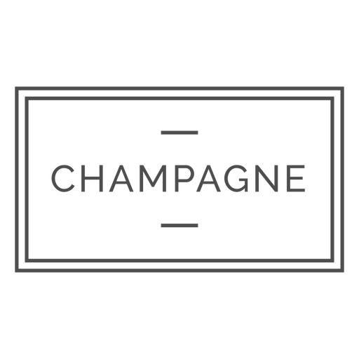 Champagne stroke text label