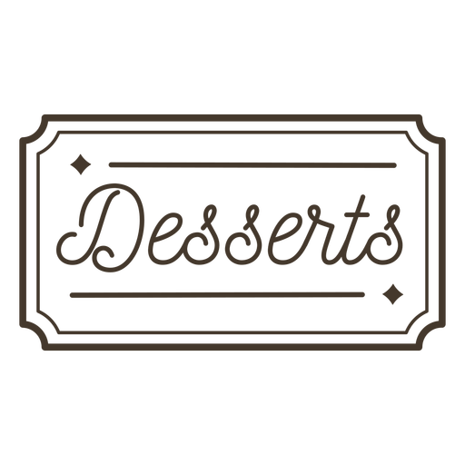 Desserts label stroke PNG Design