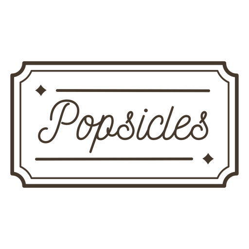 Popsicles text lettering badge stroke
