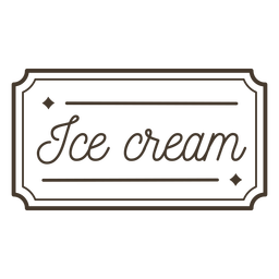 Ice Cream text lettering badge stroke