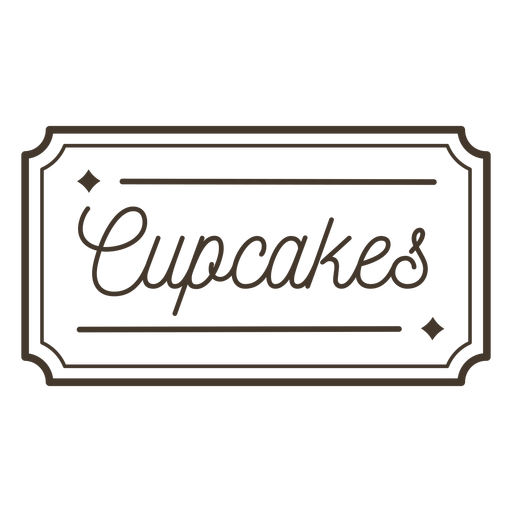 Cupcakes text lettering badge stroke
