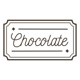 Chocolate text lettering badge stroke