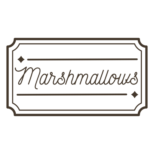 Marshmellows text lettering badge stroke