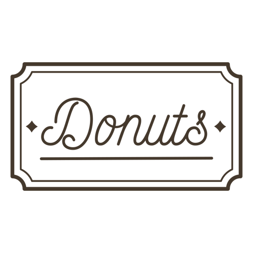 Donuts label stroke PNG Design